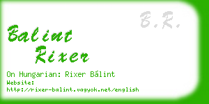 balint rixer business card